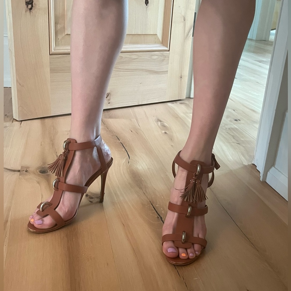 Brown Leather Heels - 3.5 inch heel